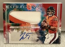 2021 Panini Origins Rookie Patch Autograph Justin Fields 153 Red /99 Chiefs (RC)