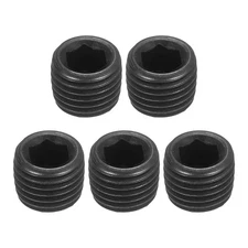 5Pcs Socket Pipe Plugs, PT 1/16"Carbon Steel Hex Thread Pipe Caps, Black