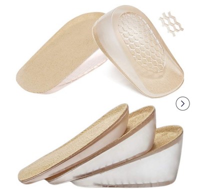Ailaka Gel Heel Lift Height Increase Insoles Set Of 2 Inserts Comfort Soft 3.5cm