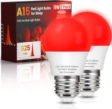 Red Sleep Light Bulbs: A15 5W 625nm Red Light Bulbs for Sleeping, 100 Blue Ligh