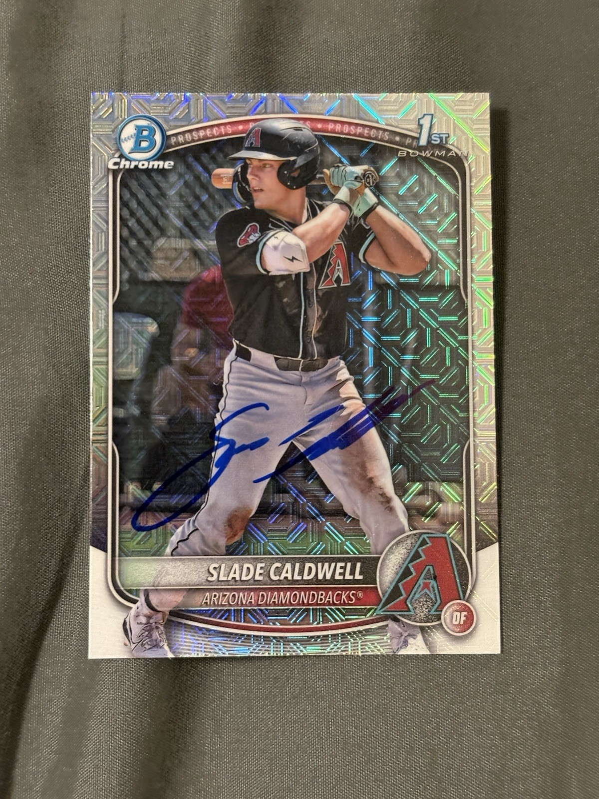 2025 Bowman Slade Caldwell Mojo Mega Box Refractor Auto Signed 1st BCP-21 Chrome