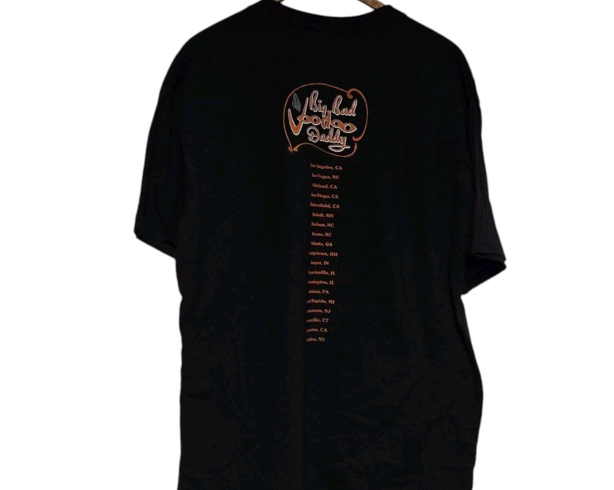 Vintage Big Bad Voodoo Daddy Shirt Adult XL Black Tour Swing Band Music Dance