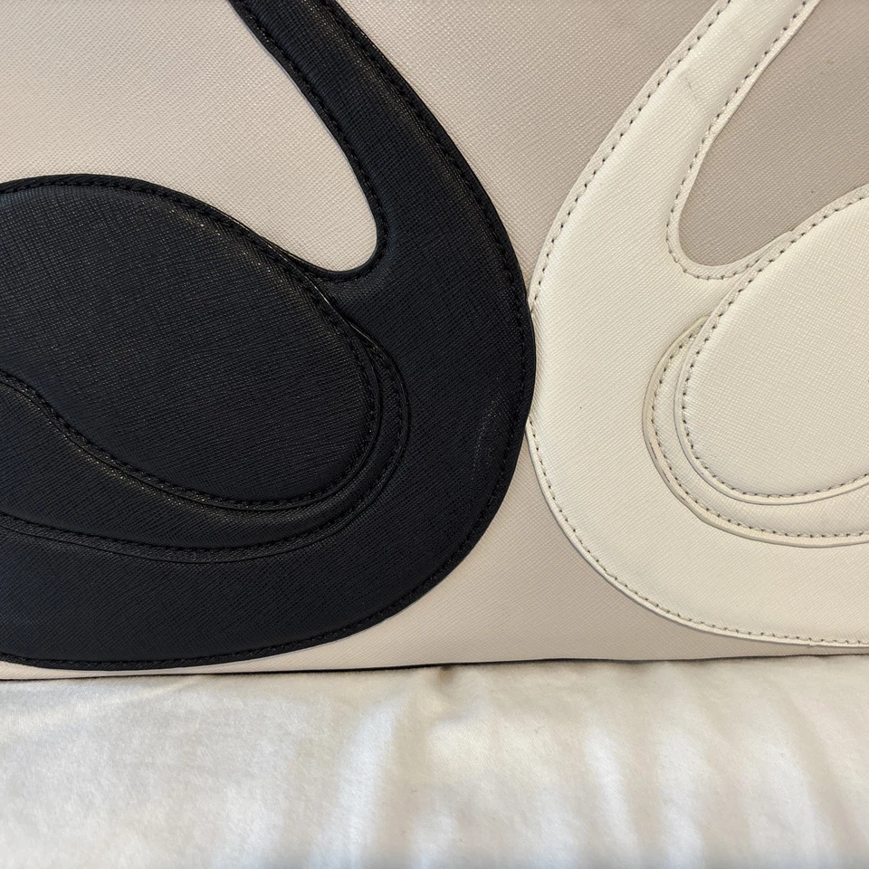 Kate Spade Extra Large “Jules On Point” Zip Top Tote Black White Swan - Image 2 of 4