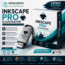 Inkscape Pro Illustrator SVG Vector Design Software USB/DVD  Windows Mac Linux