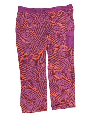 Tek Gear 3X Jogger Pants Magenta Purple Orange Striped Mid Rise Drawstring Soft