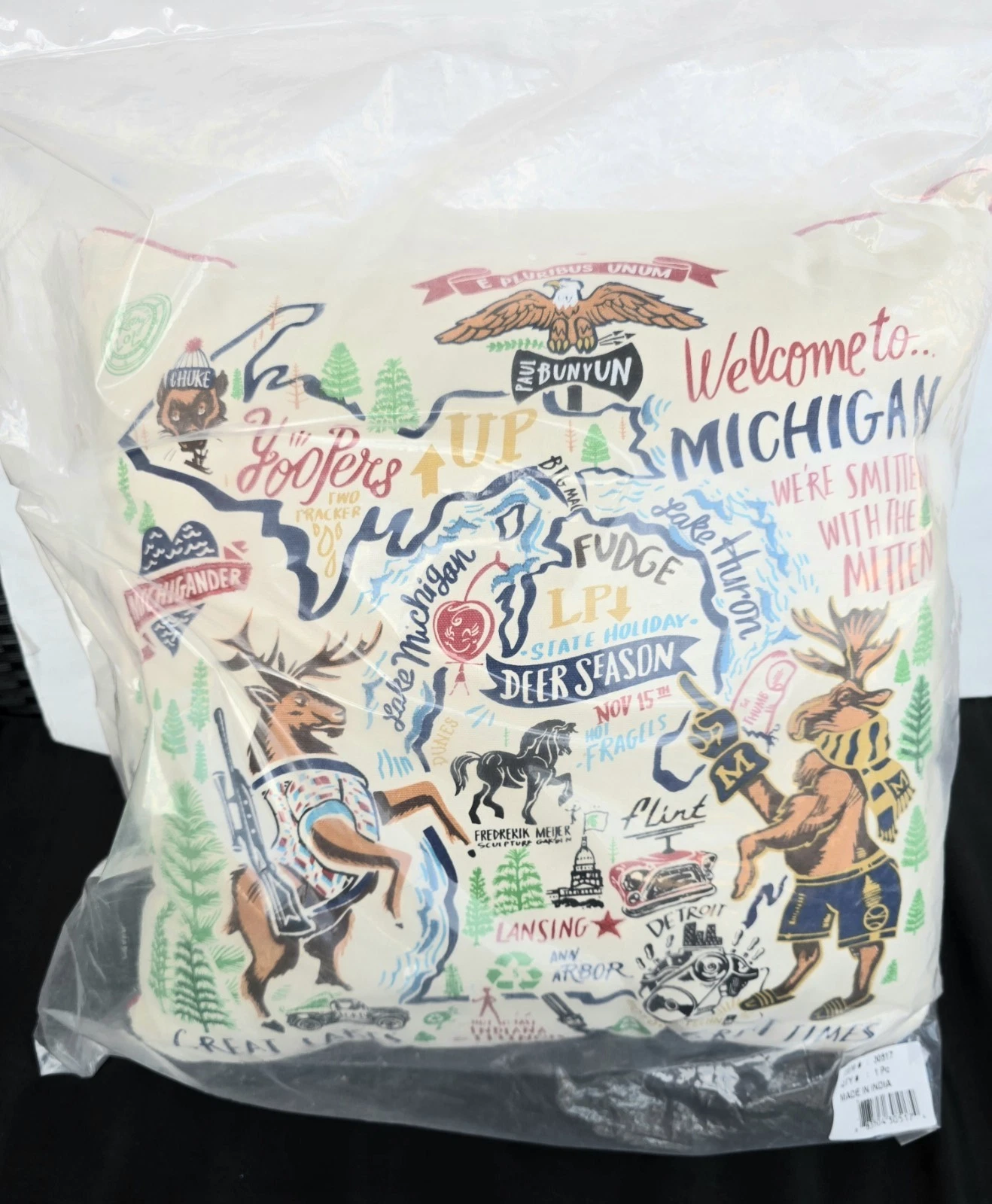 Primitives By Kathy LOL State Decorative Pillow Michigan