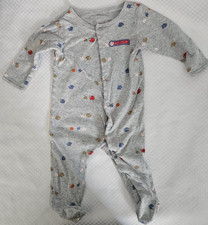 Boy's Carter's Gray "Daddy's Little MVP" Footed Sleepwear US Size 6 Months