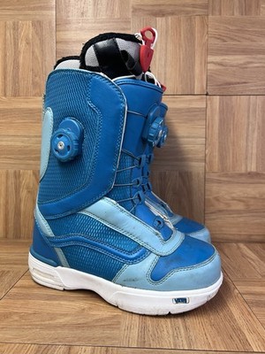 RARE SZ 7 - VANS Aura Double Boa SAMPLE Snowboarding Aqua Blue Snowboard Boots