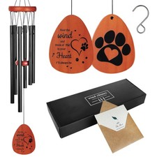 YU FENG 26'' Metal Dog Memorial Wind Chimes for Outside Loss of Dog Loved Pet...