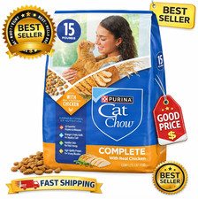Purina Complete High Protein Dry Cat Food with Real Chicken, 15 lb Bag 1.57 per gallon