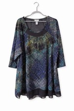 Catherines 2X 22/24 Mesh Tunic Top Sheer Laye...