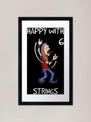 Glücklich mit 6 Strings Gerahmtes Kunst Pri Gerahmtes Wandbild Poster Leinwanddruck Bild