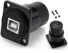 2PCS USB B to a Panel Mount Connector, D Type USB 2.0 Female Feed Thru Coupler,U