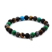 Steine Und Mineralien. Armband Perlen Labradorit + Tigerauge + Chrysokoll
