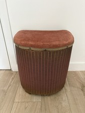 Vintage Lloyd Loom Lusty Wicker Laundry Basket Ottoman Storage Seat Stool Retro