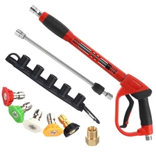 Tool Daily Deluxe Pressure Washer Gun, with Replacement Wand Extension, 5 Nozzle