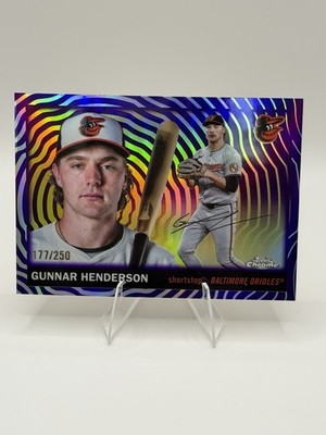 2025 Topps Chrome Platinum Gunnar Henderson Purple Vibrations Refractor #158/250