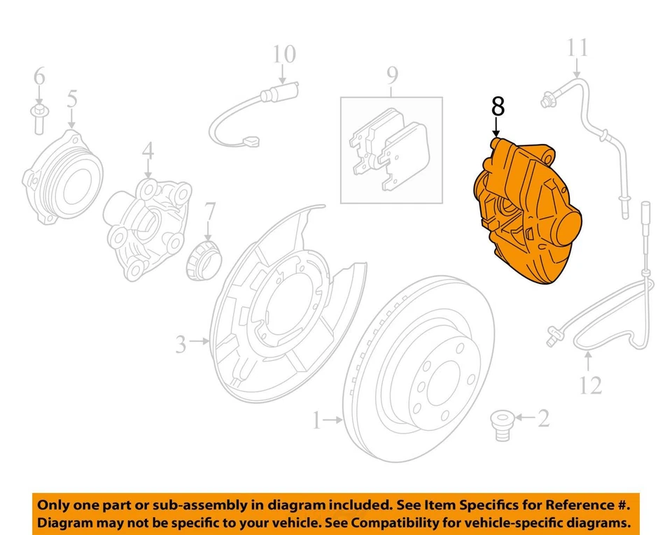 Pinza de conductor trasera sin frenos de cerámica de carbono para BMW M4 16-19 Foto 3 de 4