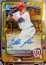 2025 Bowman Chrome Prospects ETHAN PETRY 1st Bowman SAPPHIRE GOLD AUTO /50 MINT