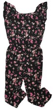 Children's Place Girl's Black Floral Jumpsuit Size 16
