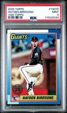 2025 TOPPS 1990 TOPPS BASEBALL #T90-70 HAYDEN BIRDSONG PSA 9