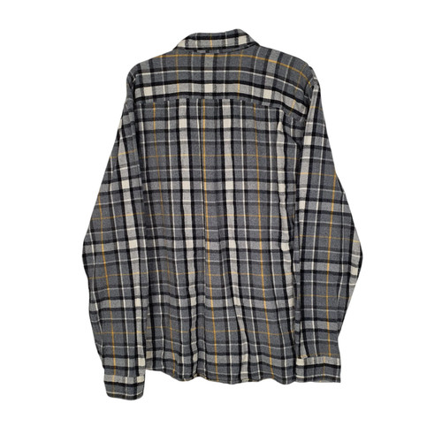 L.L.BEAN Grey Check Shirt Slim Fit Chamois Thick Flannel Plaid Long Sleeve - Picture 2 of 4