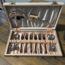 Vintage Dessert Epns Sheffield and chrome spoons Cutlery Set 13 Pieces