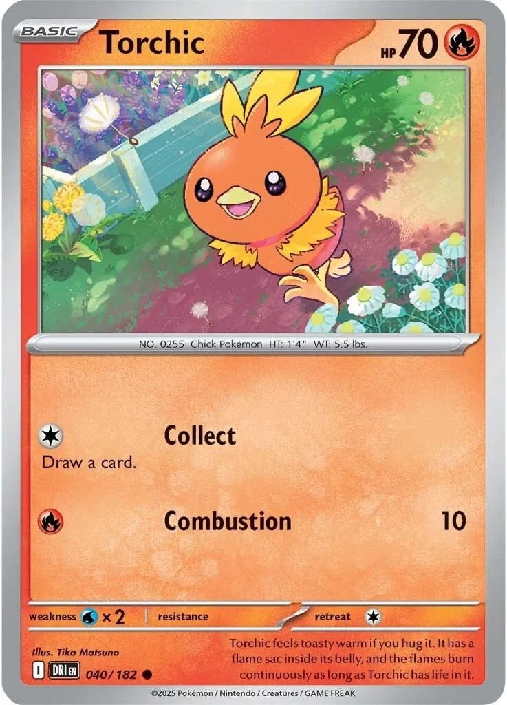 Pokemon Torchic 40/182 Destined Rivals - Reverse Holo