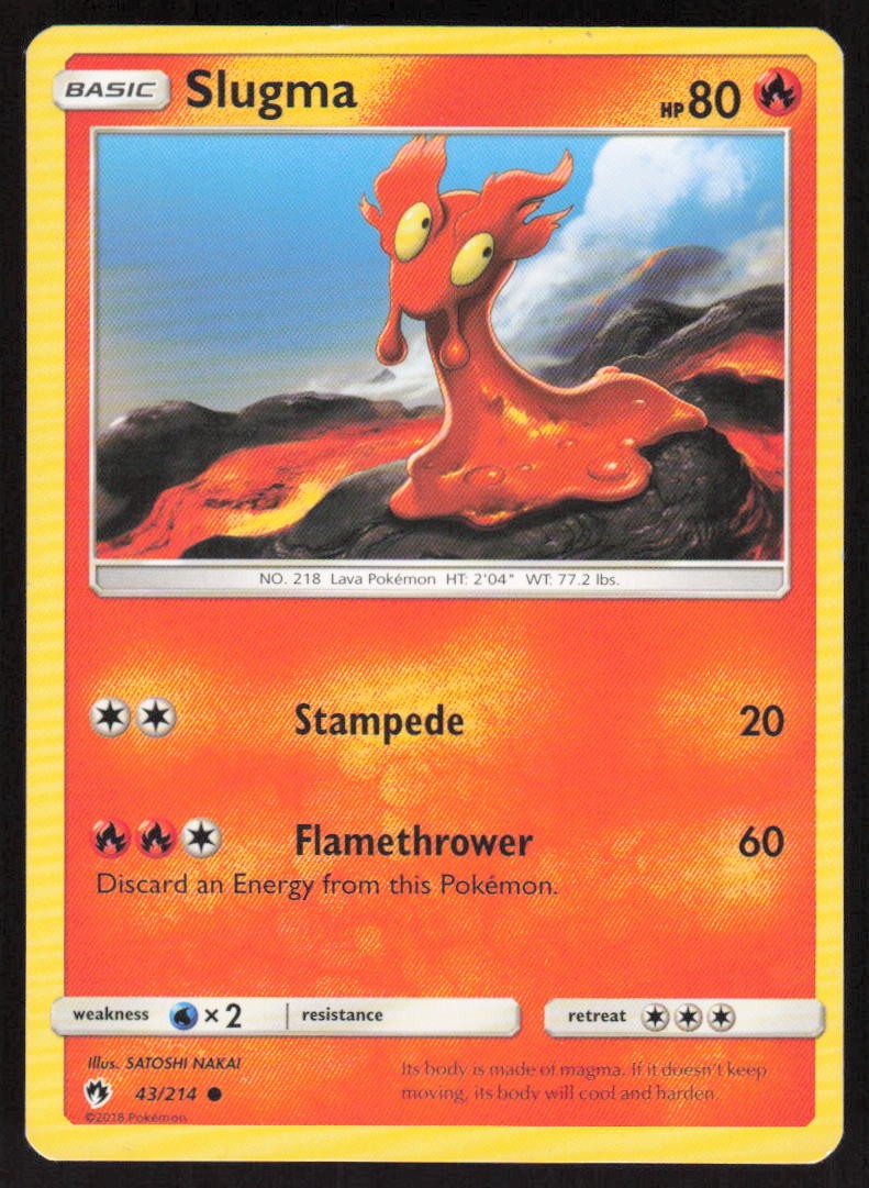 Pokemon Slugma Common 43/214 SM - Lost Thunder LP