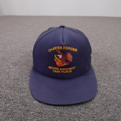 Vintage NRA Charter Founder Hat Cap Snap Back Mens One Size Blue USA Patriotic