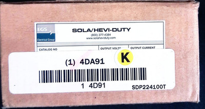 Sola/Hevi-Duty (EGS Electrical Group) 4DA91 Power supply / transformer NEW