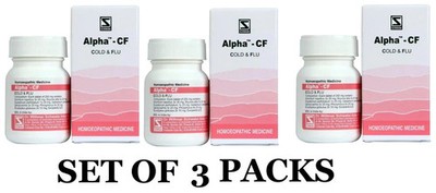 Alpha CF Cold & Flu Tablets | Pack of 3 × 20 g | Natural & Gentle Relief