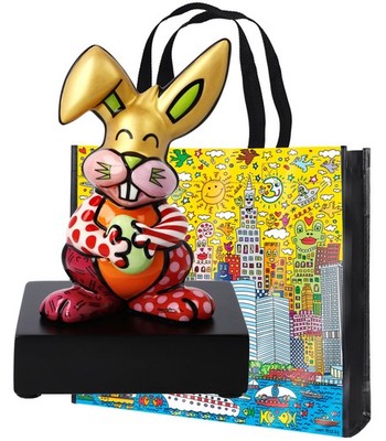 Romero BRITTO   Orange Rabbit Skulptur   Summer Special inkl. Rizzi Tasche