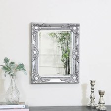 silver wall mounted mirror vintage style home hallway home furniture accessory
