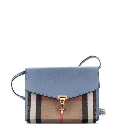 Burberry Macken Crossbody Bag Leather and House Check Canvas Small