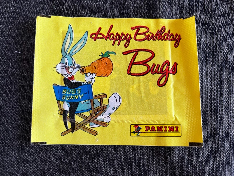 PACKET POCHETTE TUTEN PANINI HAPPY BIRTHDAY BUGS DISNEY 1990 FERMEE RARE