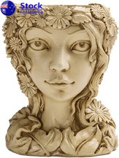 Face Plant Pot Holder Retro Goddess Decorative Garden Myth Sculpture Planter AU