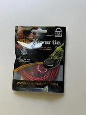 LOCK LACES Elastic Shoelace & Fastening System - Red NWT