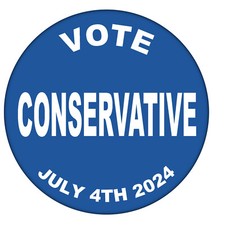 Vote Conservative 59mm Badge General Election Party Badges July 4th  2024