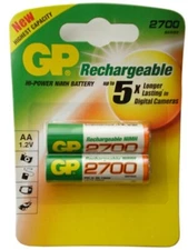 GP 2700 NiMH 2 AA rechargeable batteries 