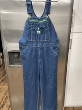 Liberty Mens Denim Overalls Blue Pockets Medium Wash Buttons Stretch 36x30