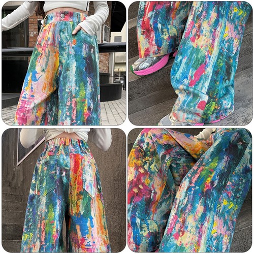Jeans ragazza gamba larga personalizzati gamba larga dritti larghi pantaloni casual larghi nuovi - Foto 8 di 20