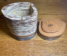 Unique Wood And Marble Lidded Storage Box 4 x...