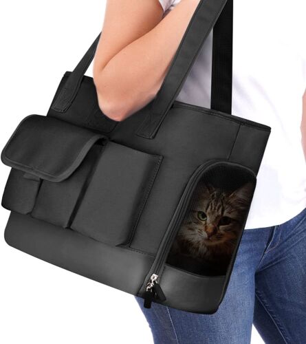 Cat Carrier Dog Carrier Pet Carrier Foldable Waterproof Premium Leather Bag - Picture 1 of 6