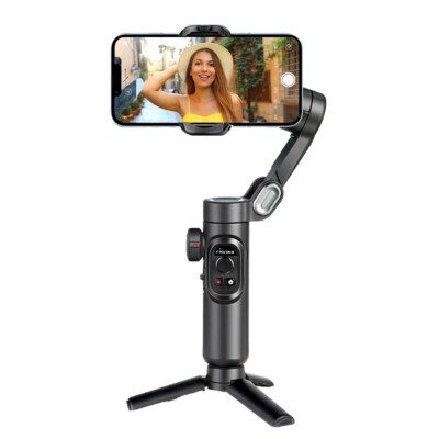 3Achsen Handheld Gimbal Stabilisator für Smartphone mit Fülllicht Smart Vlog Telefon