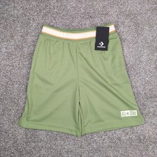 Converse Shorts Boys Youth Large Green Knit Basketball Athletic Perforated NWT