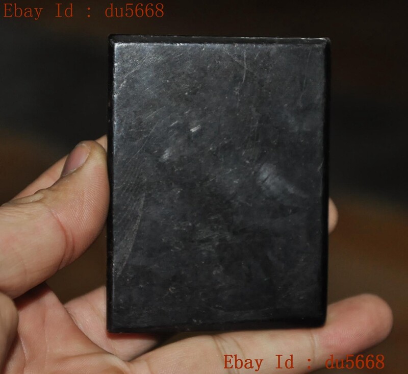 Tibet Meteorite iron stone 4 Arms Chenrezig Buddha statue Jade bi Yupei