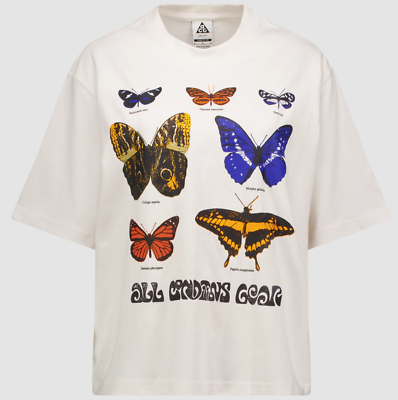 NEW* WOMEN Nike ACG Dri-Fit Crop Butterfly TEE White (HF9522 030