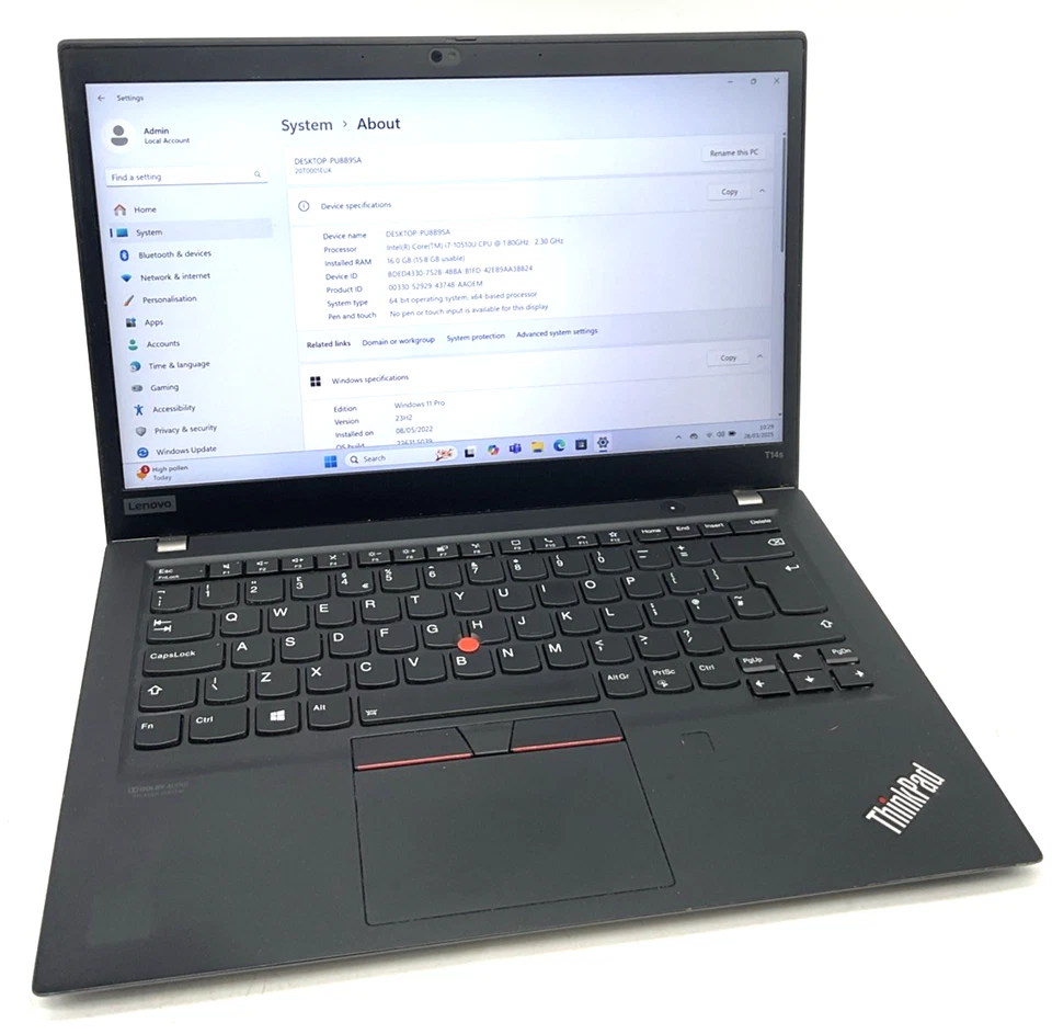 Lenovo ThinkPad T14s · i7-10510U · 16GB · 256GB, photo 1 of 5
