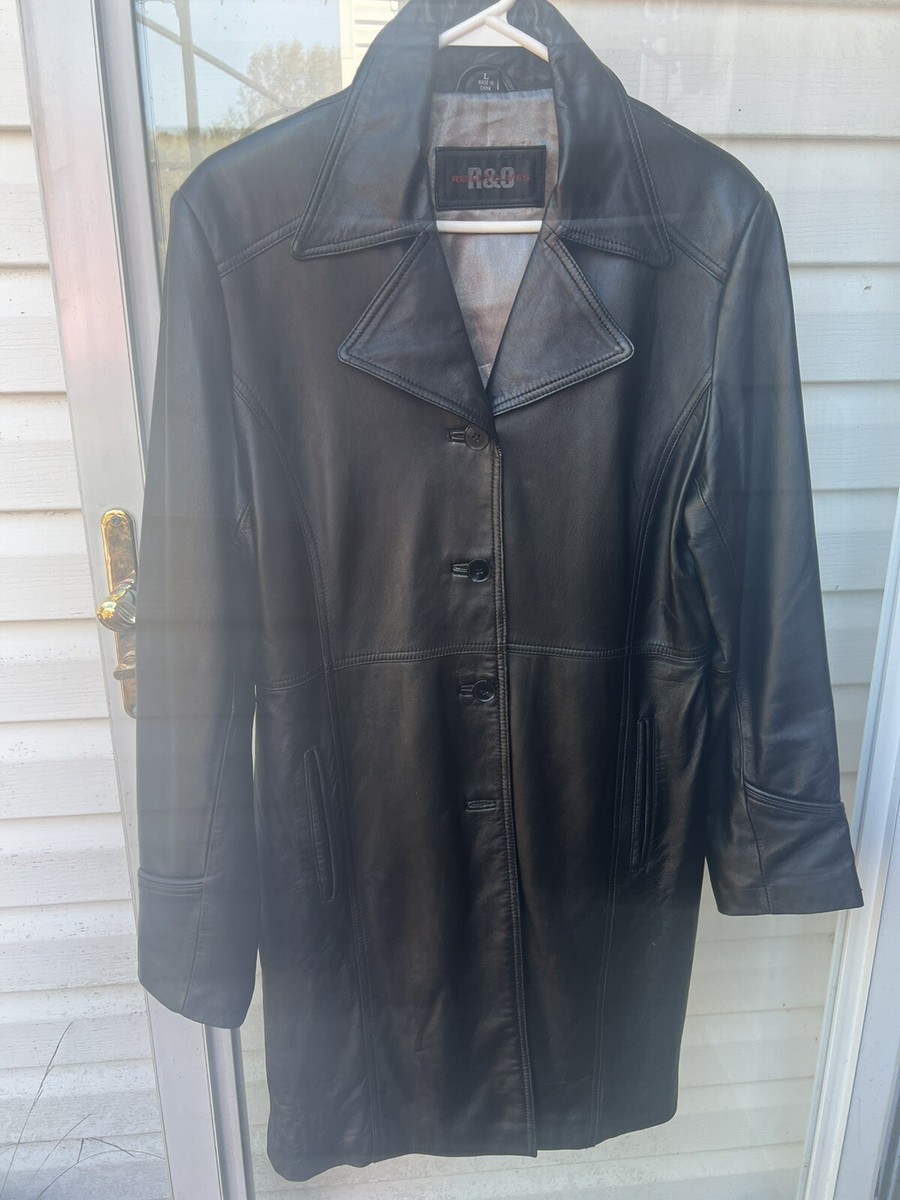 R&O Brand Reilly Olmes Vintage Leather Jacket Large Black Coat